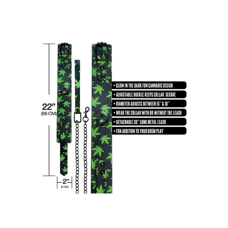 Stoner Vibes Glow in the Dark Collar & Leash