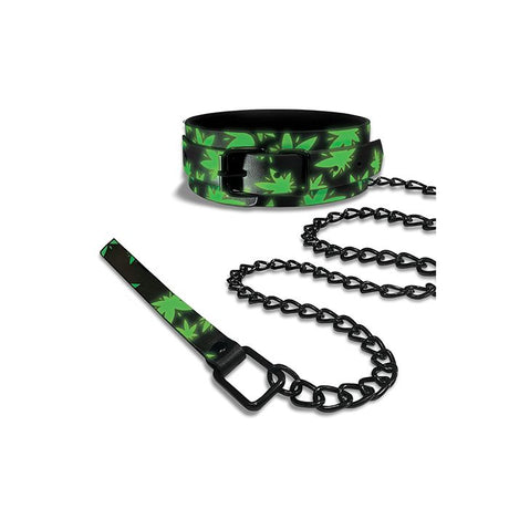 Stoner Vibes Glow in the Dark Collar & Leash