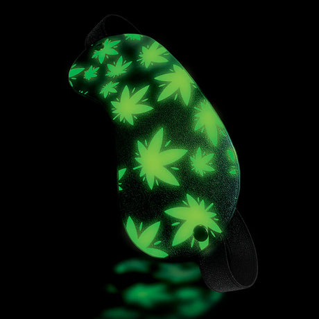 Stoner Vibes Glow In The Dark Marijuana Leaf Blindfold