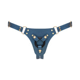 Leatherette Strap On Harness Generous - Blue