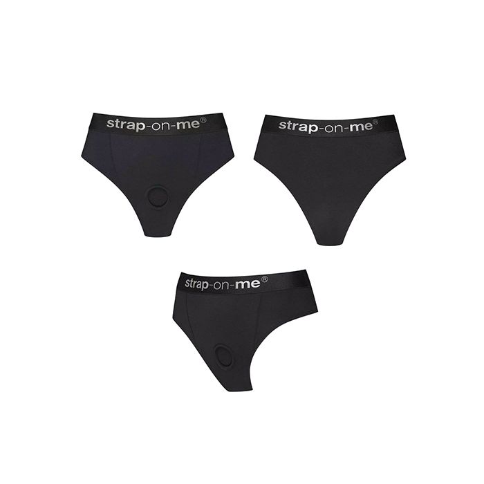 Strap On Me Brief Lingerie Harness in Black