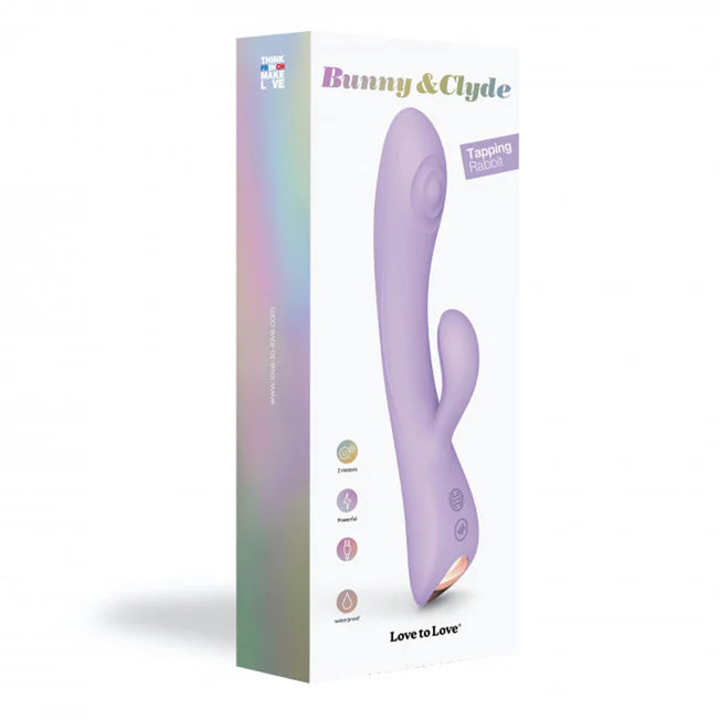 Bunny & Clyde Tapping Dual Stimulator Vibrator - Purple