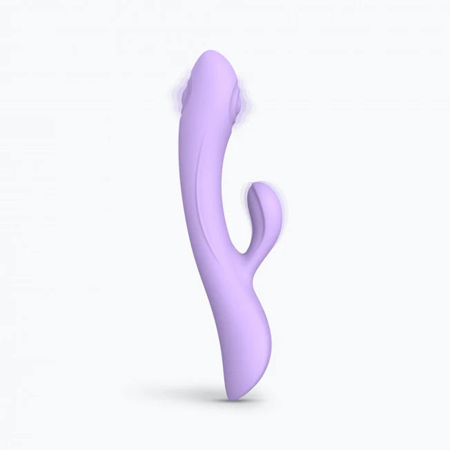 Bunny & Clyde Tapping Dual Stimulator Vibrator - Purple