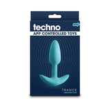 Techno Trance App-controlled Vibrating Spade Plug in Light Blue Color