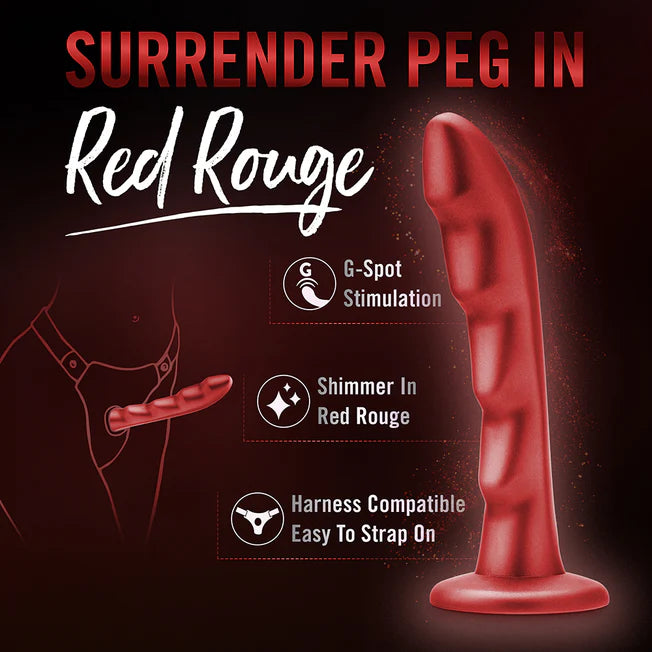 Jealousy Peg Ridge 7" Dildo - Red Rouge