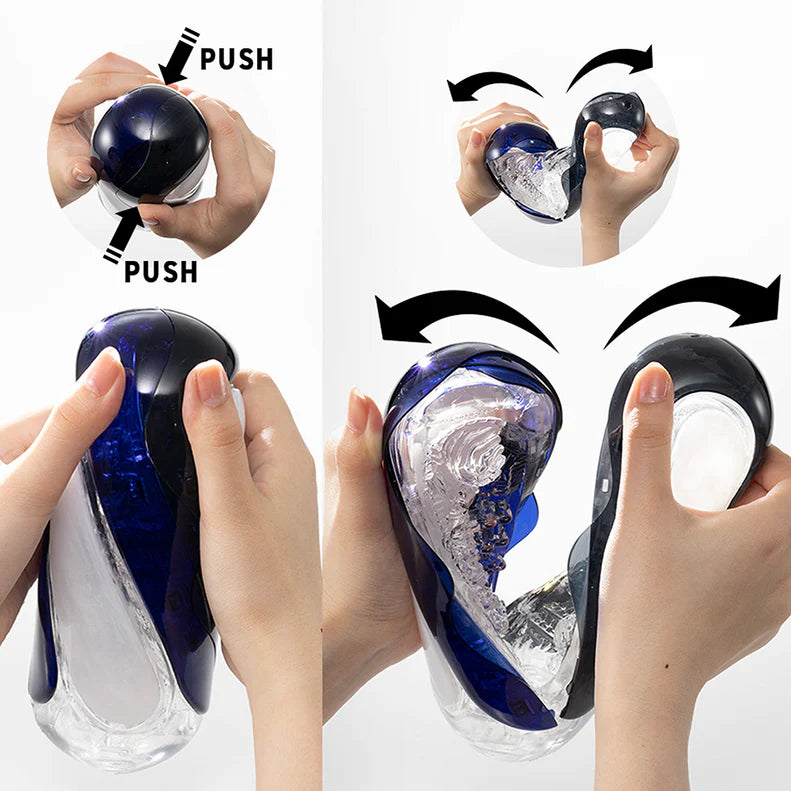 Tenga Flip 360 purple black and clear colored stroker