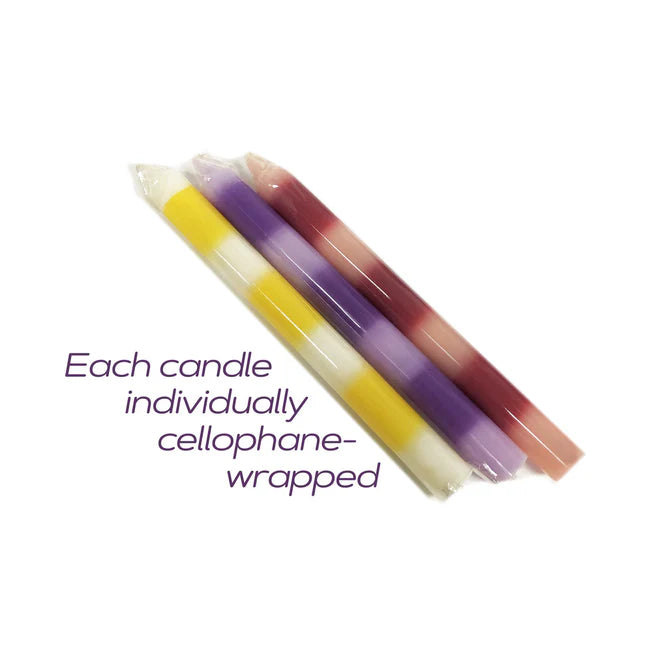 The 9's Make Me Melt Drip Candles 3pk - Stripes Pastellines