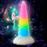 Uni-Glow Rainbow Glow In The Dark 7.9 Inch Dildo