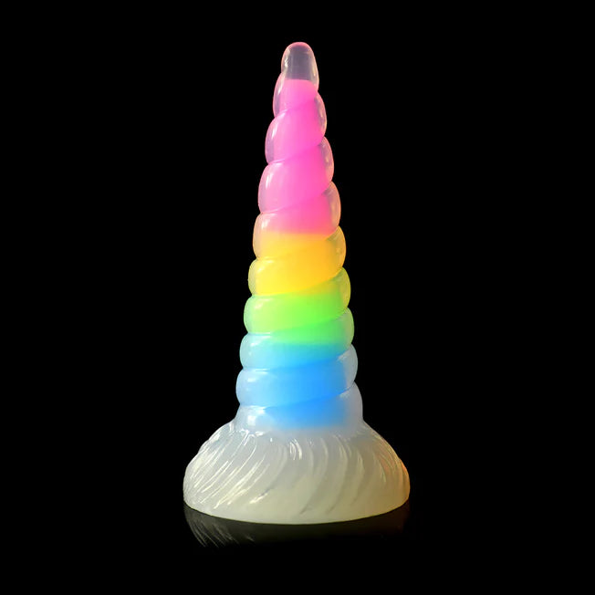 Uni-Glow Rainbow Glow In The Dark 7.9 Inch Dildo