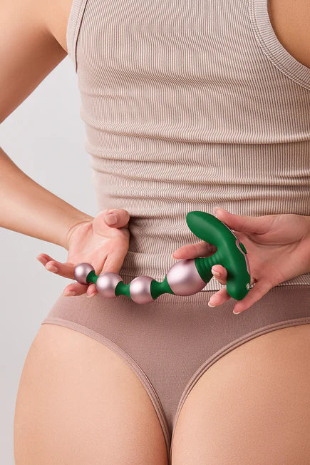 Bougie Beads Vibrating Anal Beads Rose Gold and Green