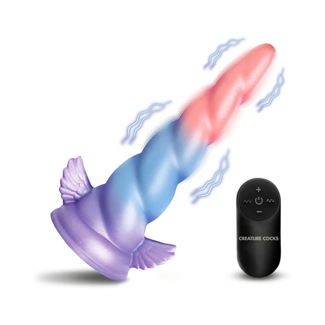 Vibrating Unicorn Silicone Dildo