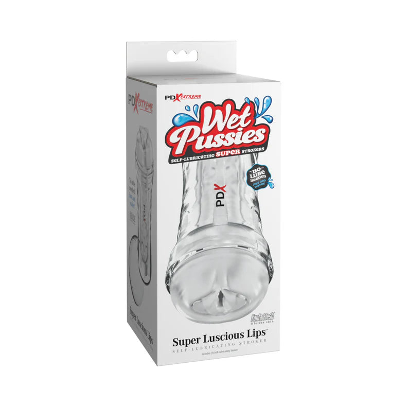 pdx Wet Pussies clear frosted pussy stroker in hard clear case