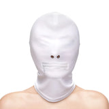 Zippered Mouth Hood - Black - White