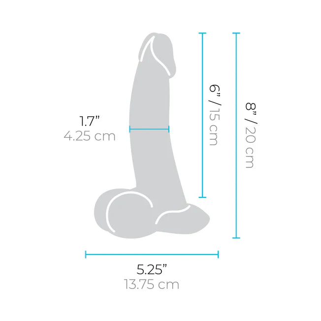 Slipskin Realistic Curved Silicone Dildo 8 inch