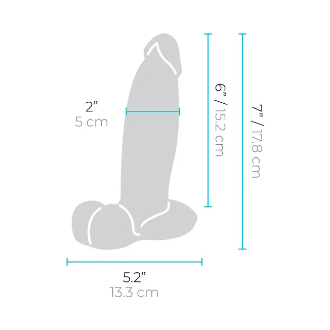 Slipskin Realistic Girthy Silicone Dildo 7 inch Dimensions