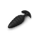 black silicone t base butt plug with twisting texture