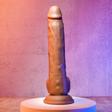 Thrust In Me Thrusting Vibrating 9.25 in. Silicone Dildo - All Colors