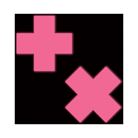 Neon Pink Cross Nipple Pasties That Glow In The Dark