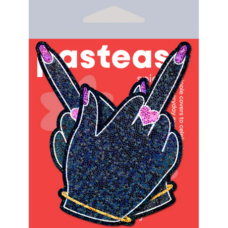 Pastease Glitter Fuck You Middle Finger Pasties