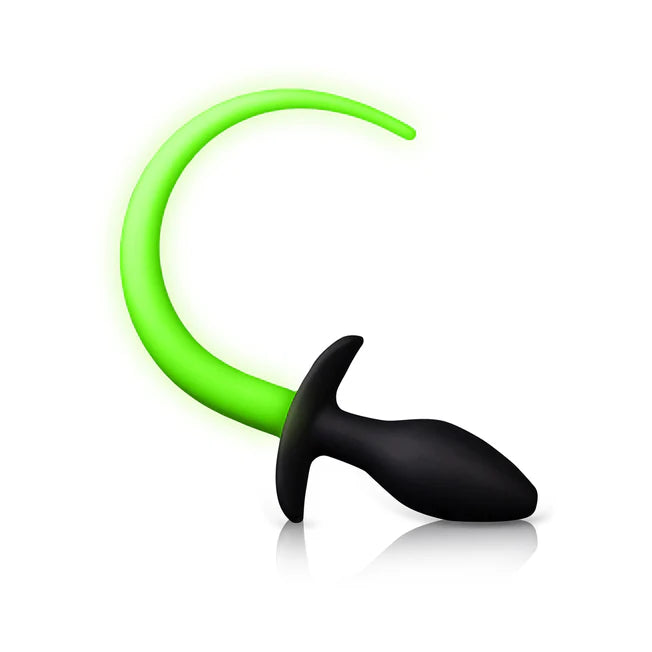 Neon Green Glow In The Dark Puppy Tail Plug