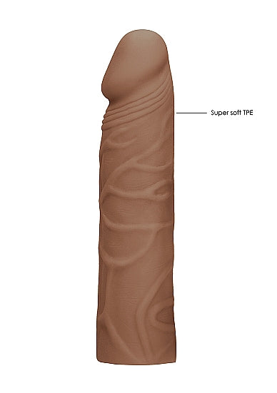 Real Rock Penis Extender Sleeve 7 inch - Tan - Vanilla