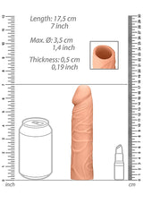 Real Rock Penis Extender Sleeve 7 inch - Tan - Vanilla