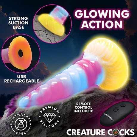 Glow In The Dark Vibrating Unicorn Dildo