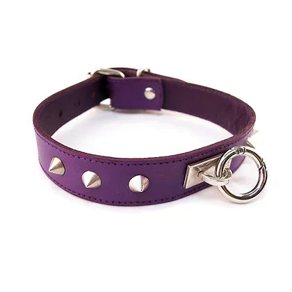 Rouge Studded Purple Leather Collar