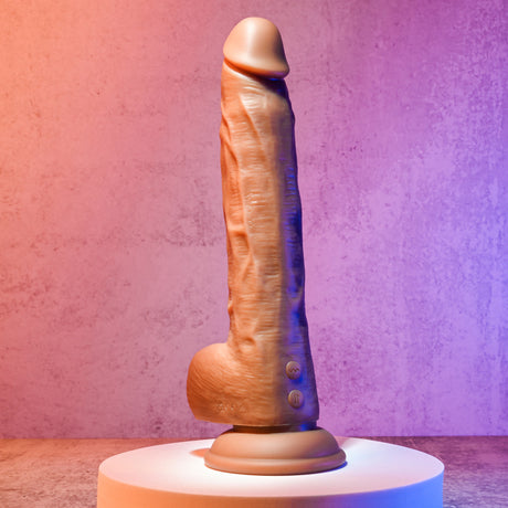 Thrust In Me Thrusting Vibrating 9.25 in. Silicone Dildo - All Colors