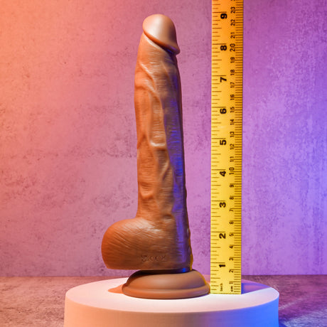 Thrust In Me Thrusting Vibrating 9.25 in. Silicone Dildo - All Colors