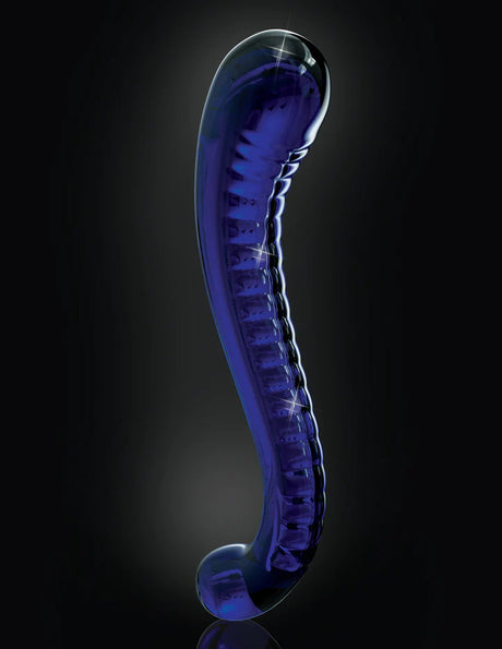 Icicles No. 70 Curved Dual-Ended Glass Dildo Blue