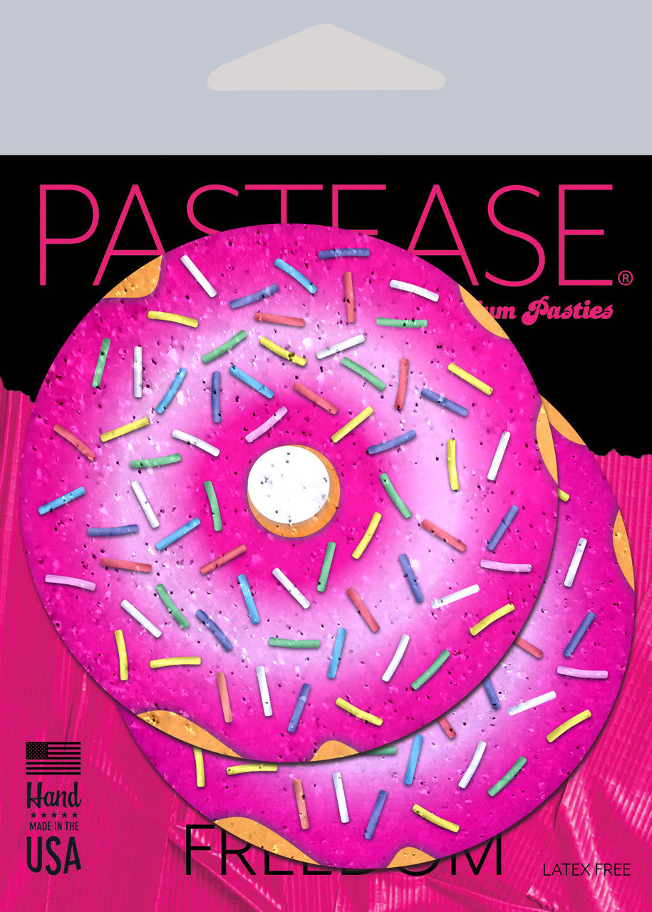Pastease Donut with Pink Frosting and Rainbow Sprinkles Nipple Pasties