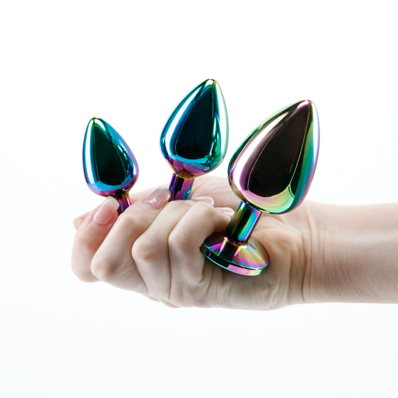 Rear Assets 3-Piece Anal Trainer Kit Multicolor Rainbow Heart