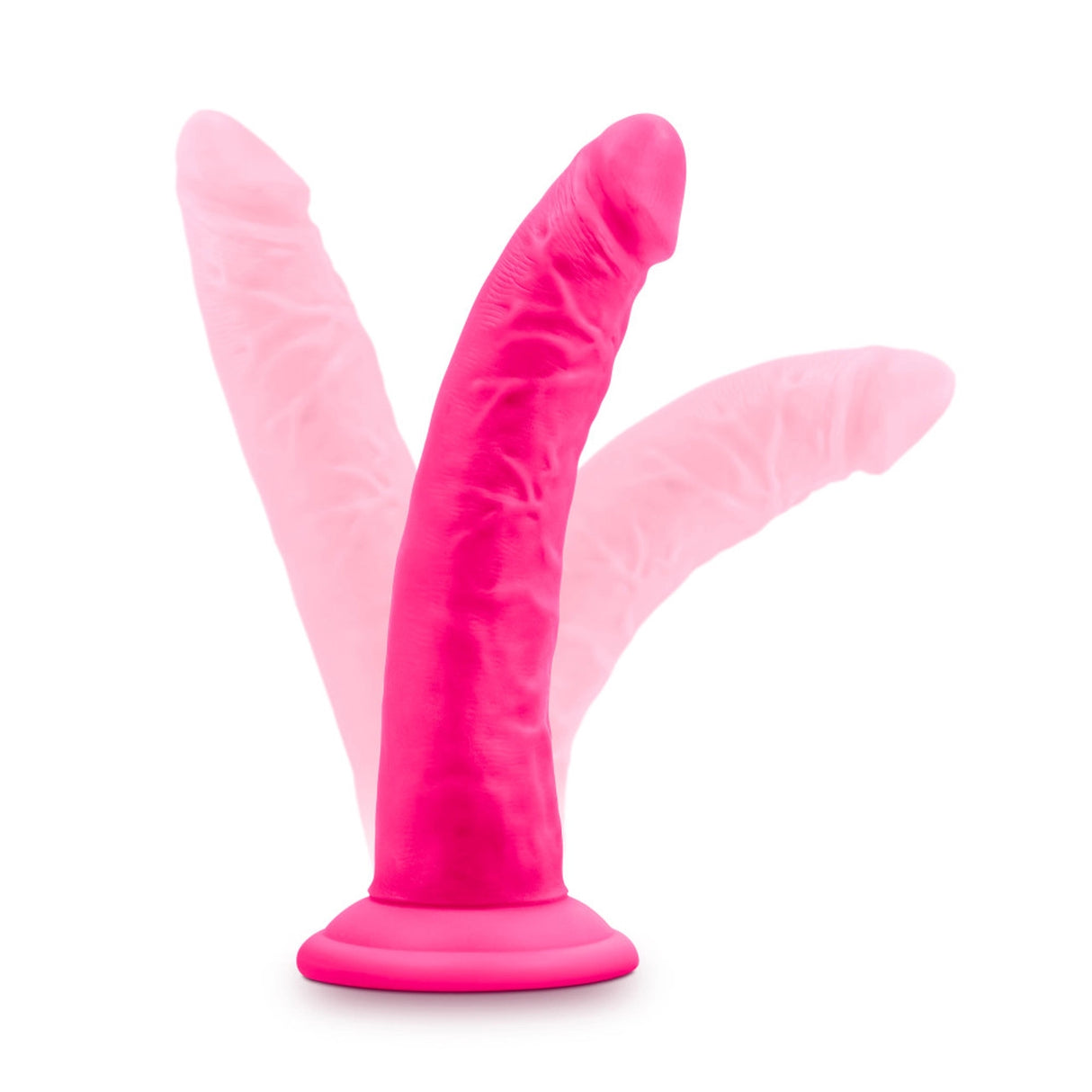 Neo Elite - 7.5 Inch Silicone Dual Density Dildo - Neon Blue/Pink