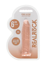 Real Rock Penis Extender Sleeve  6 inch - Vanilla - Tan