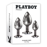 Playboy Pleasure 3 Ways 3-Piece Metal Anal Plug Set