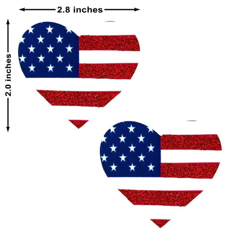 American Flag Heart Nipple Cover Pasties