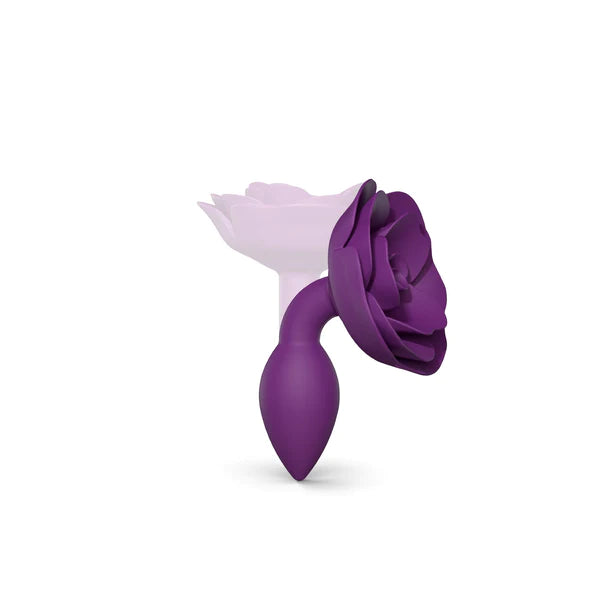 Love to Love Open Roses Silicone Anal Plug Purple Rain Small