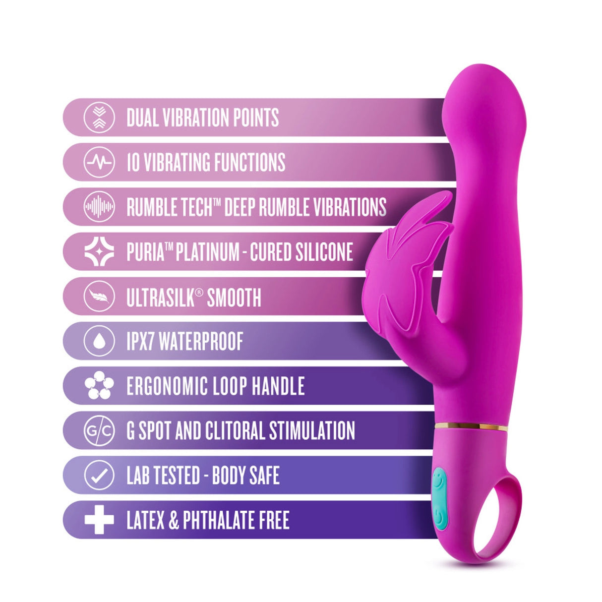  Aria Naughty AF Dual Stimulator Plum