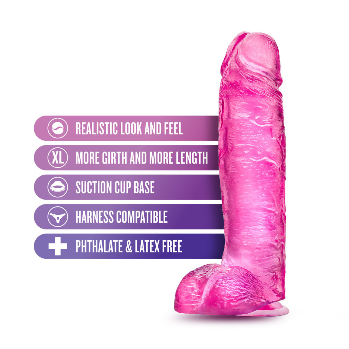 B Yours Plus Big n' Bulky 10.5 inch Pink Dildo