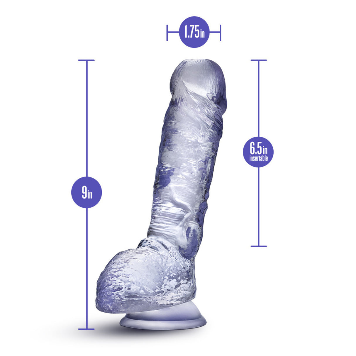 B Yours Plus Hearty n' Hefty 9 inch Clear Dildo