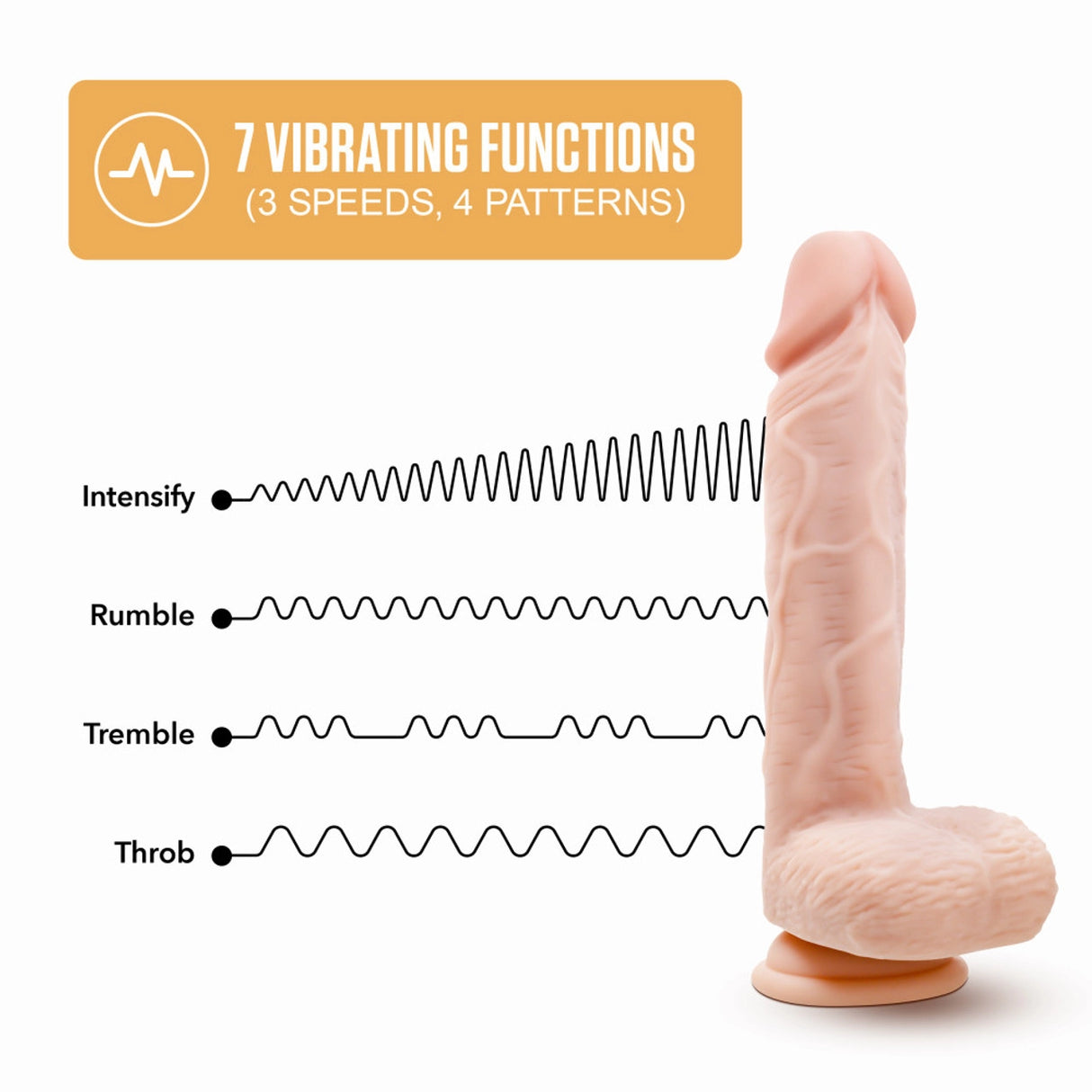 Dr. Skin Silicone Dr. Ethan Gyrating & Vibrating Dildo 8.5 inch