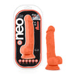 Neo Elite - 7.5 inch Silicone Dual Density Cock with Balls -  Orange/Pink