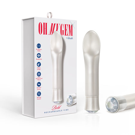 Oh My Gem Bold Scooped Tongue Warming Vibrator with Diamond