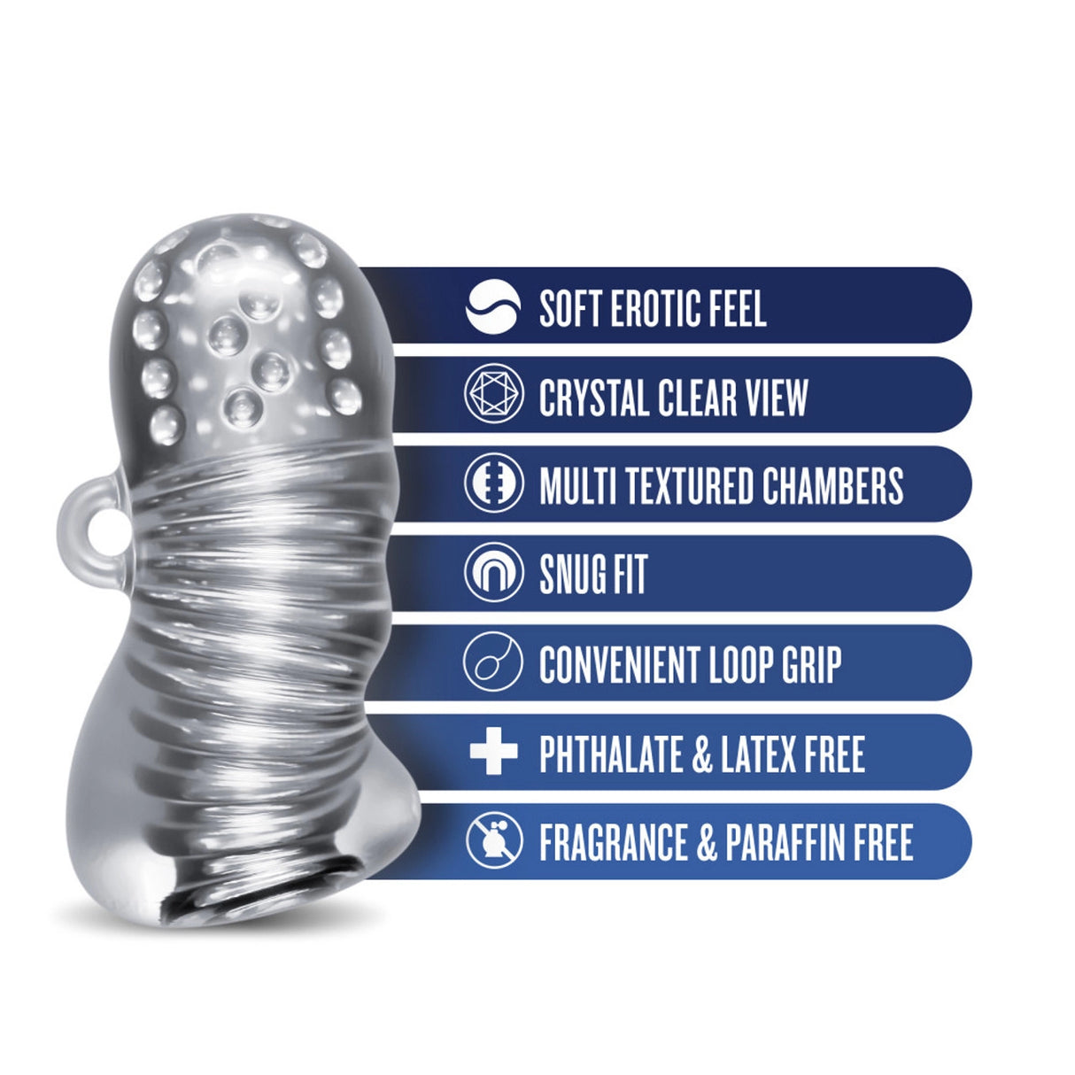 RIZE! Squeezy Ergonomic Clear Stroker