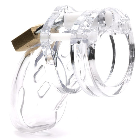 CB-6000S  2.5" Chastity Cock Cage Kit  - Clear - Pink