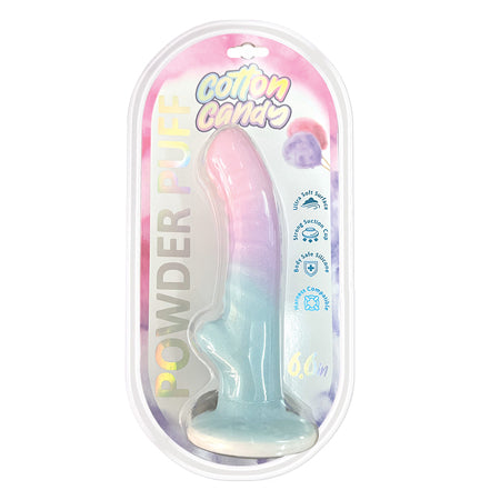 Cotton Candy Powder Puff 6.6 in. Silicone Dildo