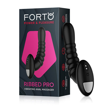 Forto Ribbed Pro Vibrating Massager Blue - Black