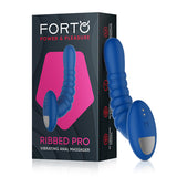 Forto Ribbed Pro Vibrating Massager Blue - Black