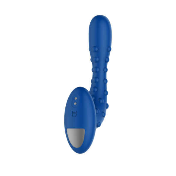 Forto Studded Pro Vibrating Prostate Massager Black - Blue